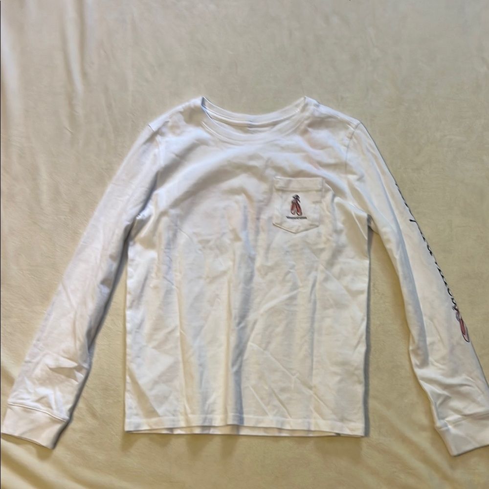 Vineyard Vines Pink Long Sleeve Tee with Logo Detail